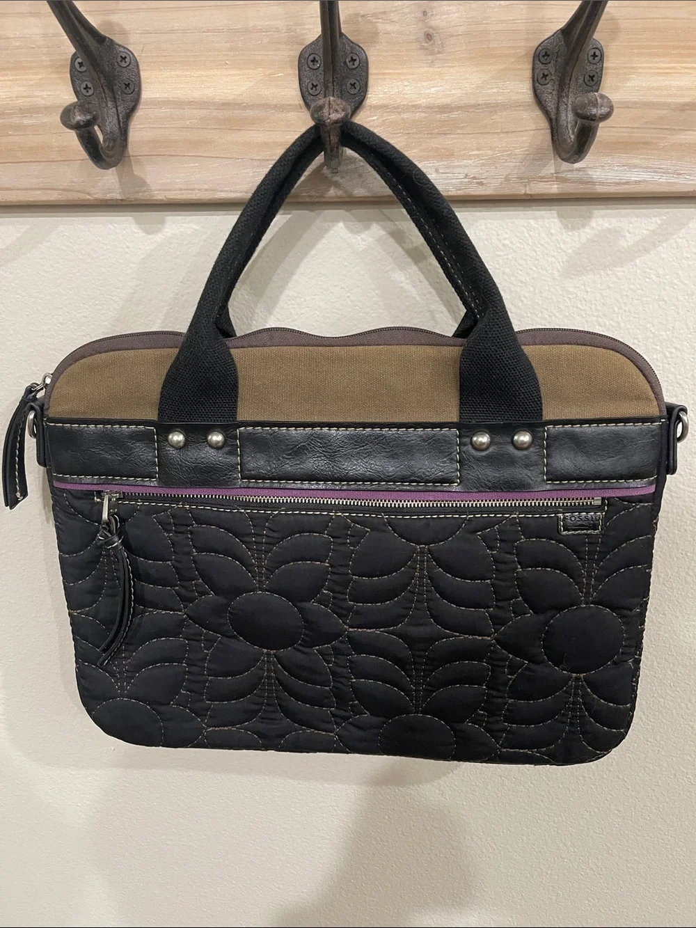 FOSSIL Key-Per Quilted Laptop Tote